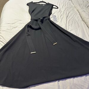 Marc New York Black Maxi A-Line Skirt with Tie Front